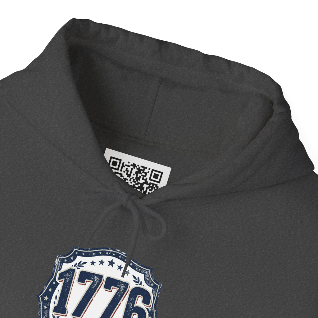 1776 Patriotic Hoodie — "Free Because of the Brave" Military Veteran Sweatshirt