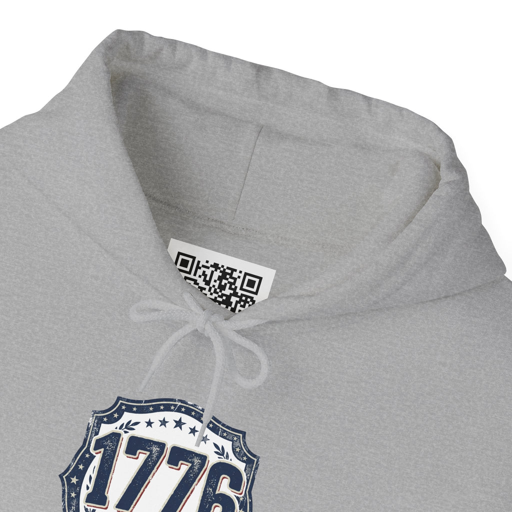 1776 Patriotic Hoodie — "Free Because of the Brave" Military Veteran Sweatshirt