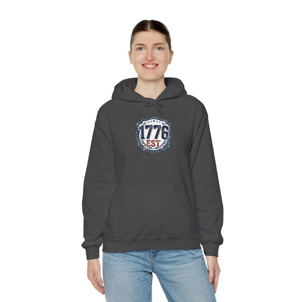 1776 Patriotic Hoodie — "Free Because of the Brave" Military Veteran Sweatshirt
