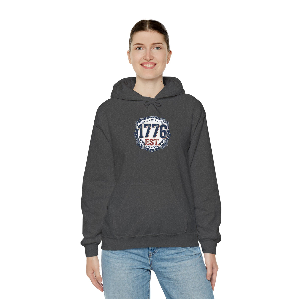 1776 Patriotic Hoodie — "Free Because of the Brave" Military Veteran Sweatshirt