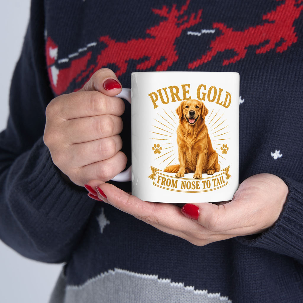 Golden Retriever Ceramic Mug – "Golden Rules" Dog Traits Coffee Cup (11oz/15oz)