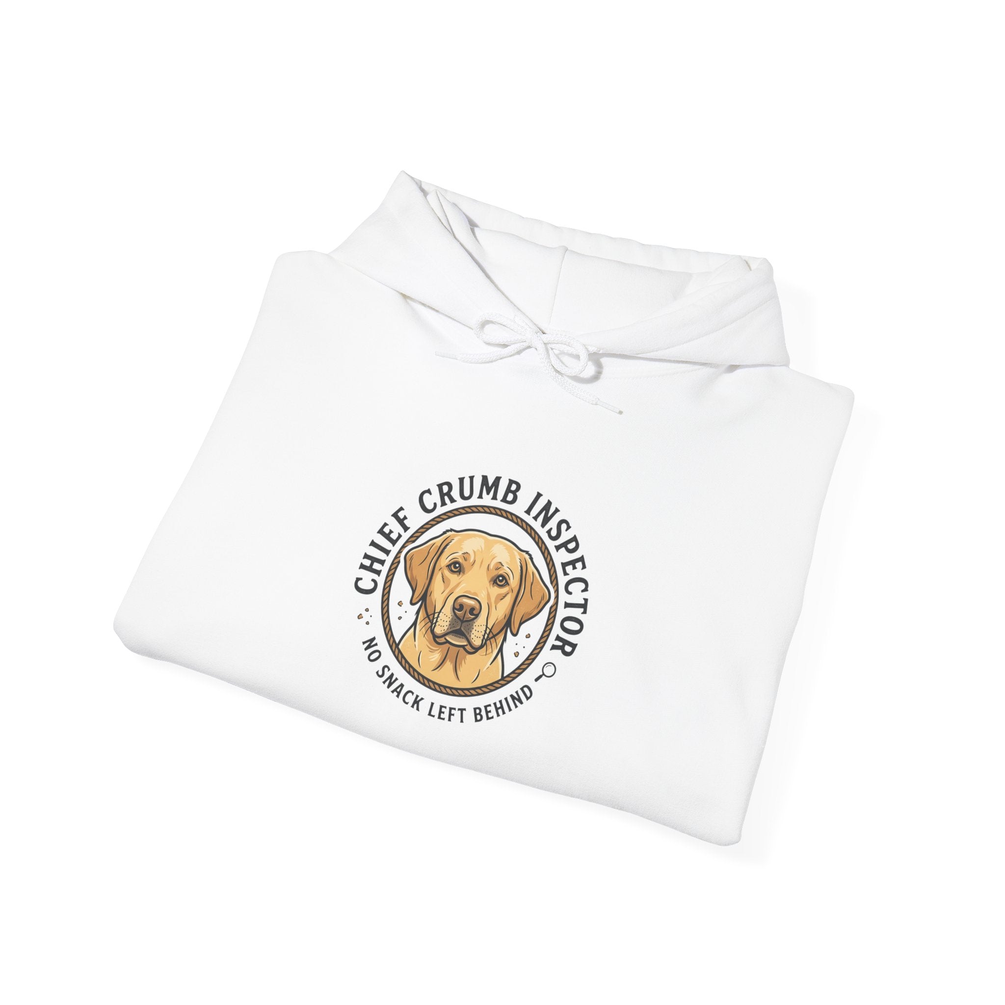 Labrador Retriever Hoodie — “Chief Crumb Inspector” Cute Labrador Kitchen Portrait Pullover