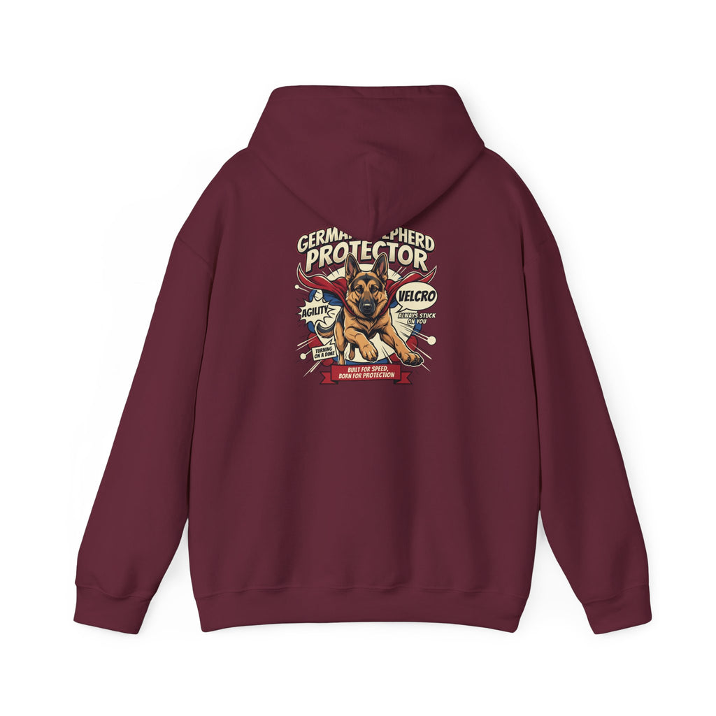 German Shepherd Protector Hoodie — "Not All Heroes Wear Capes" Dog Lover Pullover