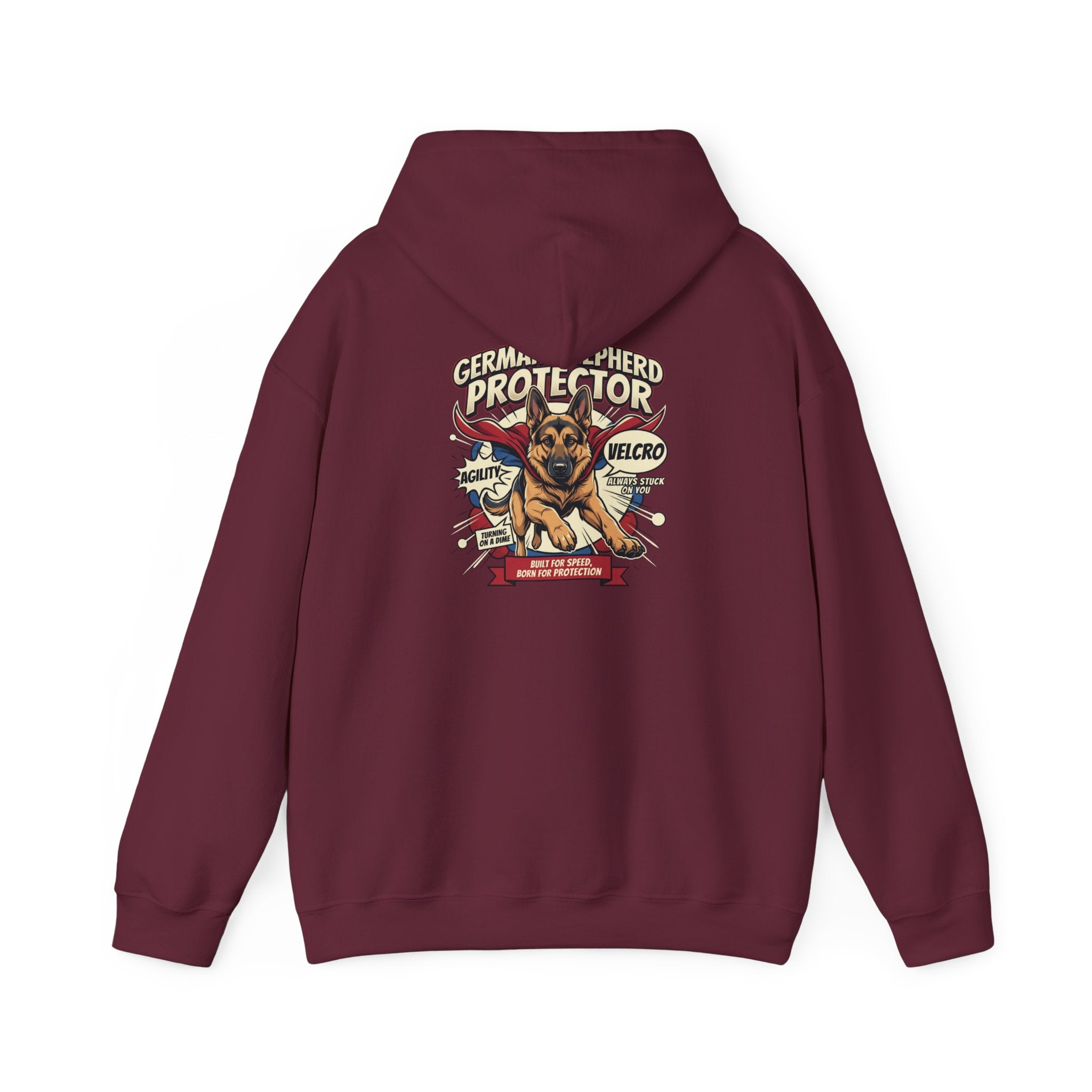 German Shepherd Protector Hoodie — "Not All Heroes Wear Capes" Dog Lover Pullover