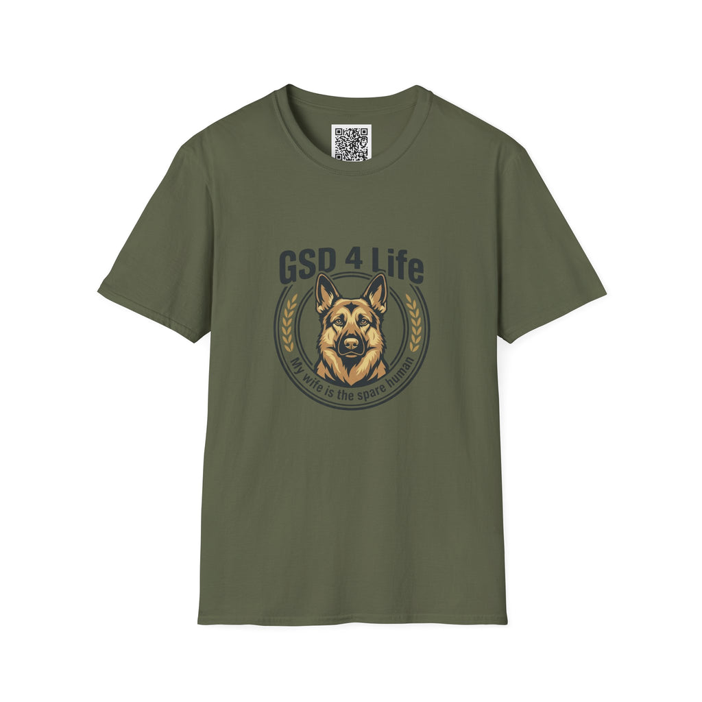 GSD 4 Life T-Shirt — My wife is a spare human German Shepherd Dog Lover Tee