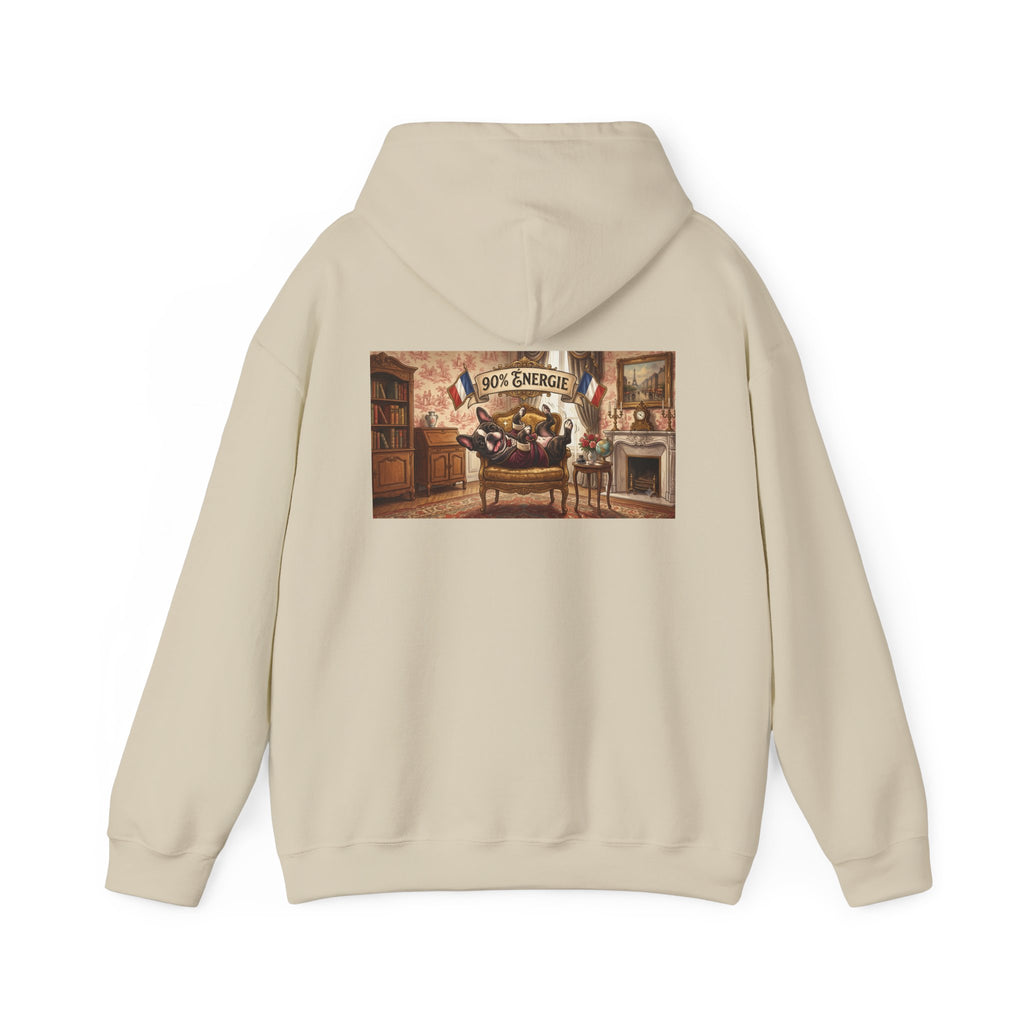 Frenchie Hoodie 90% Energy — Graphic Pullover