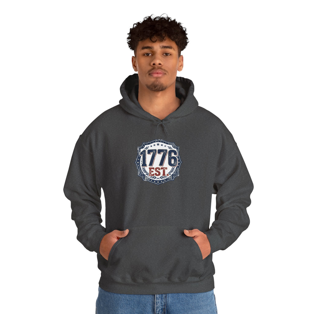 1776 Patriotic Hoodie — "Free Because of the Brave" Military Veteran Sweatshirt