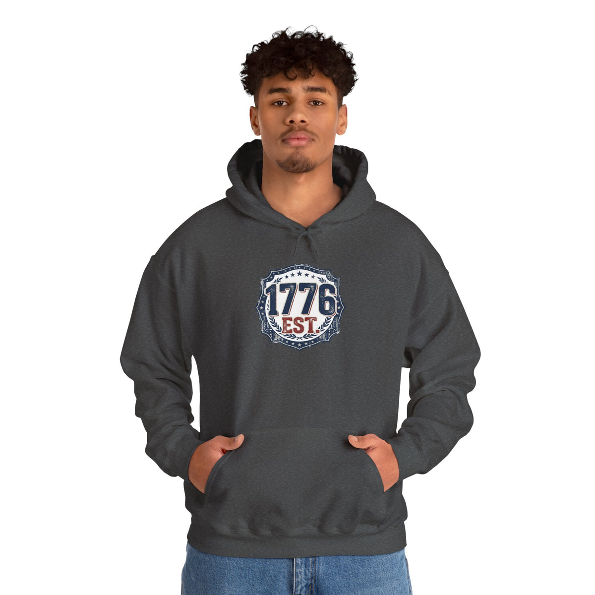 1776 Patriotic Hoodie — "Free Because of the Brave" Military Veteran Sweatshirt
