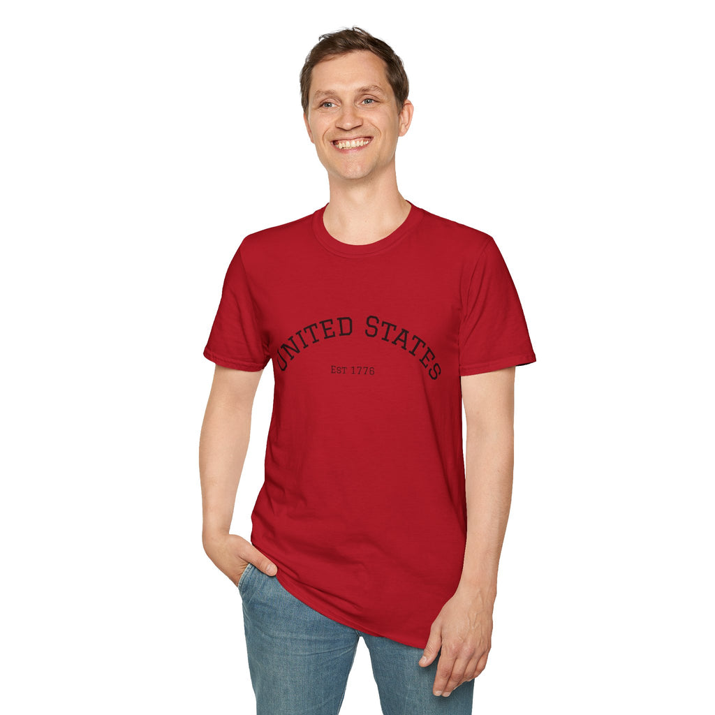 United States EST 1776 T-Shirt | Patriotic Vintage Script Tee