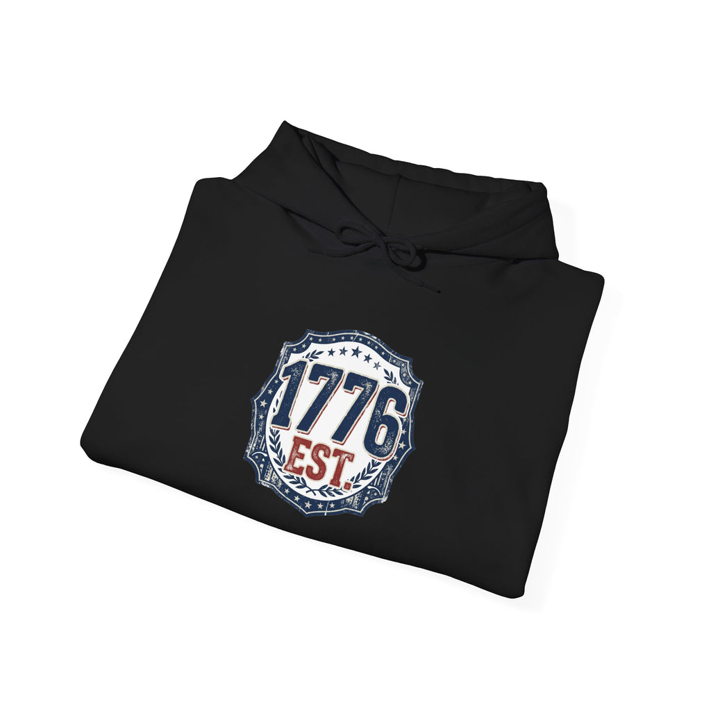 1776 Patriotic Hoodie — "Free Because of the Brave" Military Veteran Sweatshirt