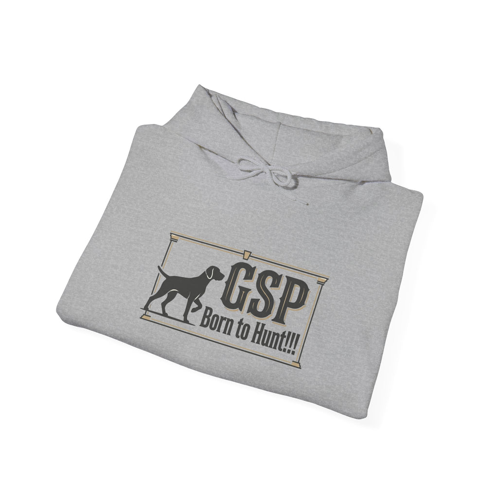 GSP 'Born to Hunt' Hoodie — German Shorthaired Pointer Blueprint Design
