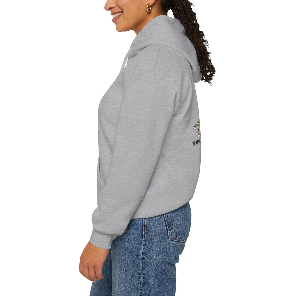 German Shepherd Hoodie - "I Can Run What's Your SuperPower" - Word Cloud Dog Silhouette Graphic Sweatshirt