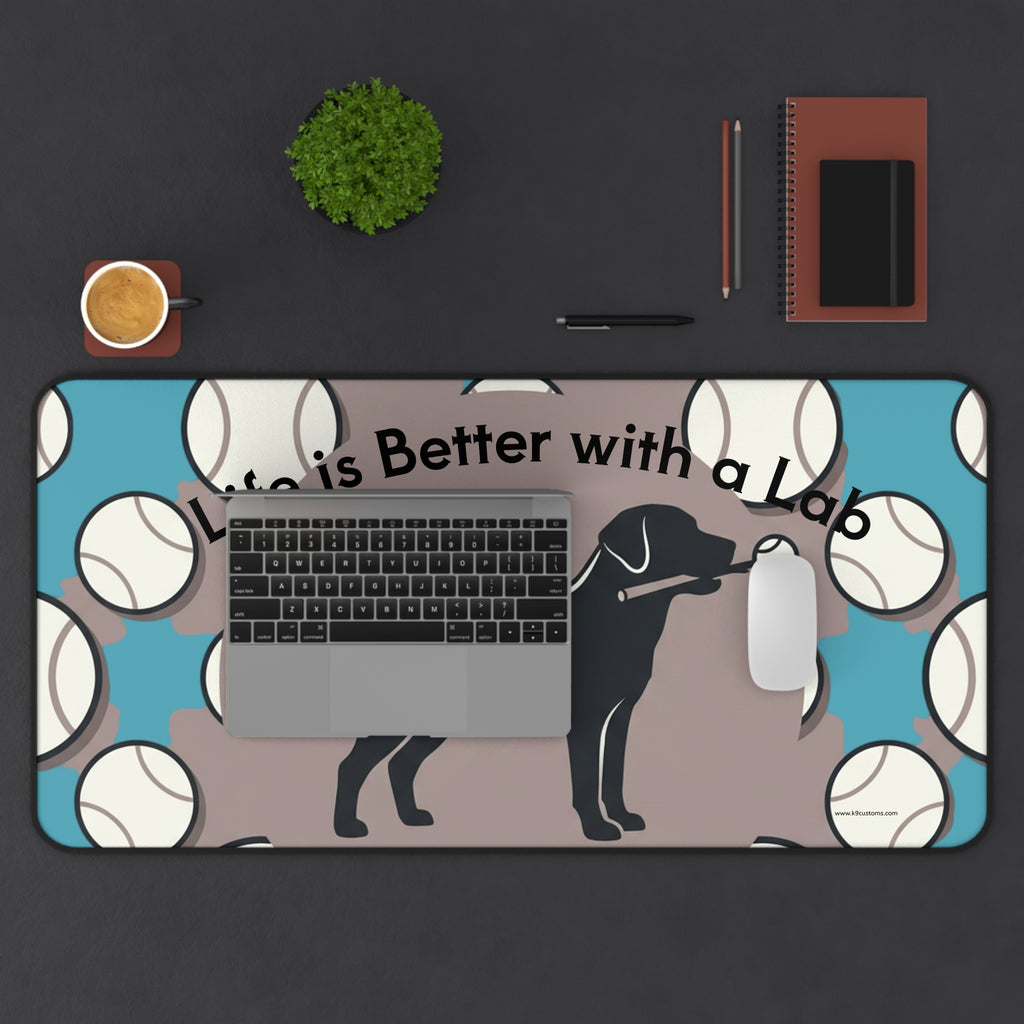 Lab Retriever Desk Mat — "Life is Better with a Lab" Mousepad