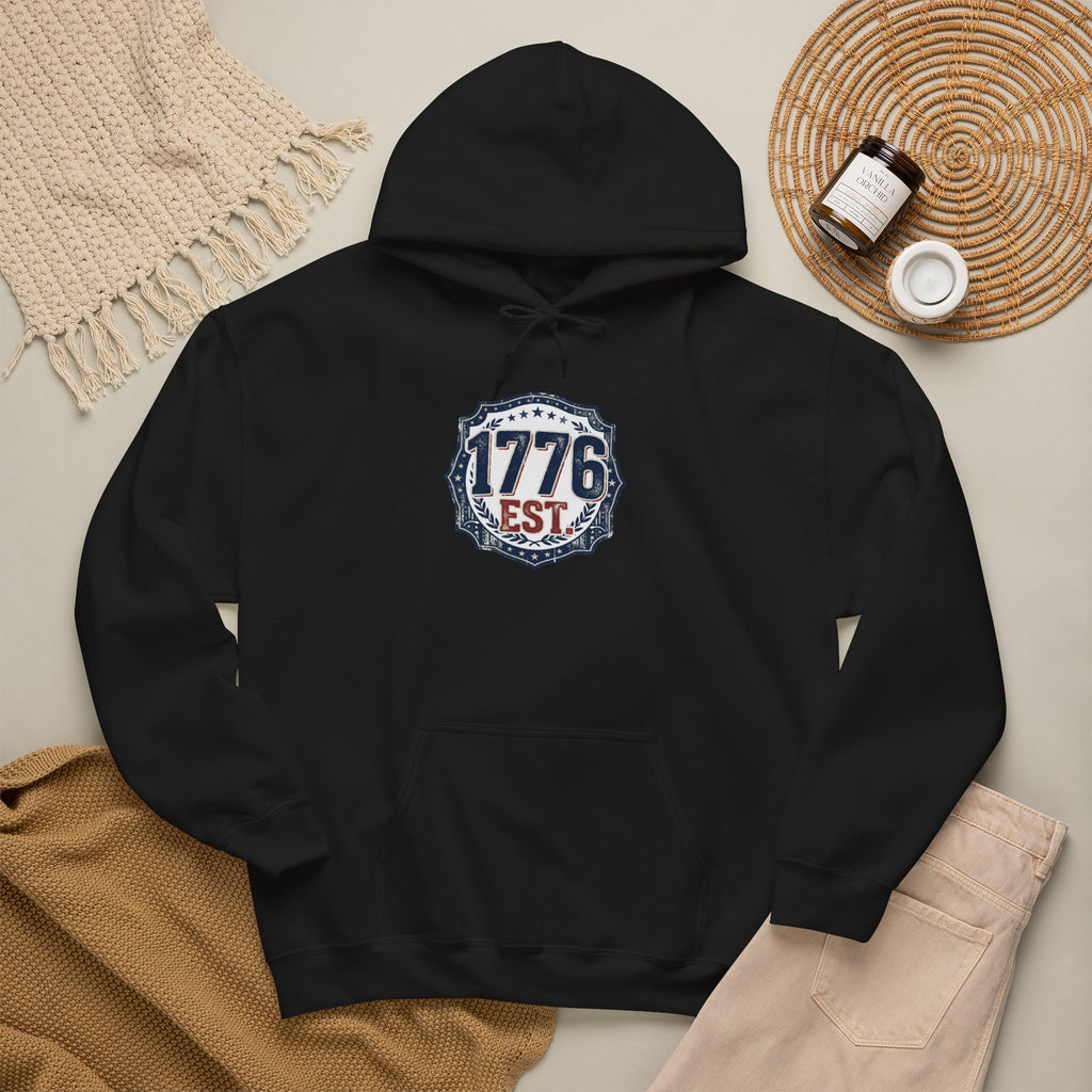 1776 Patriotic Hoodie — "Free Because of the Brave" Military Veteran Sweatshirt