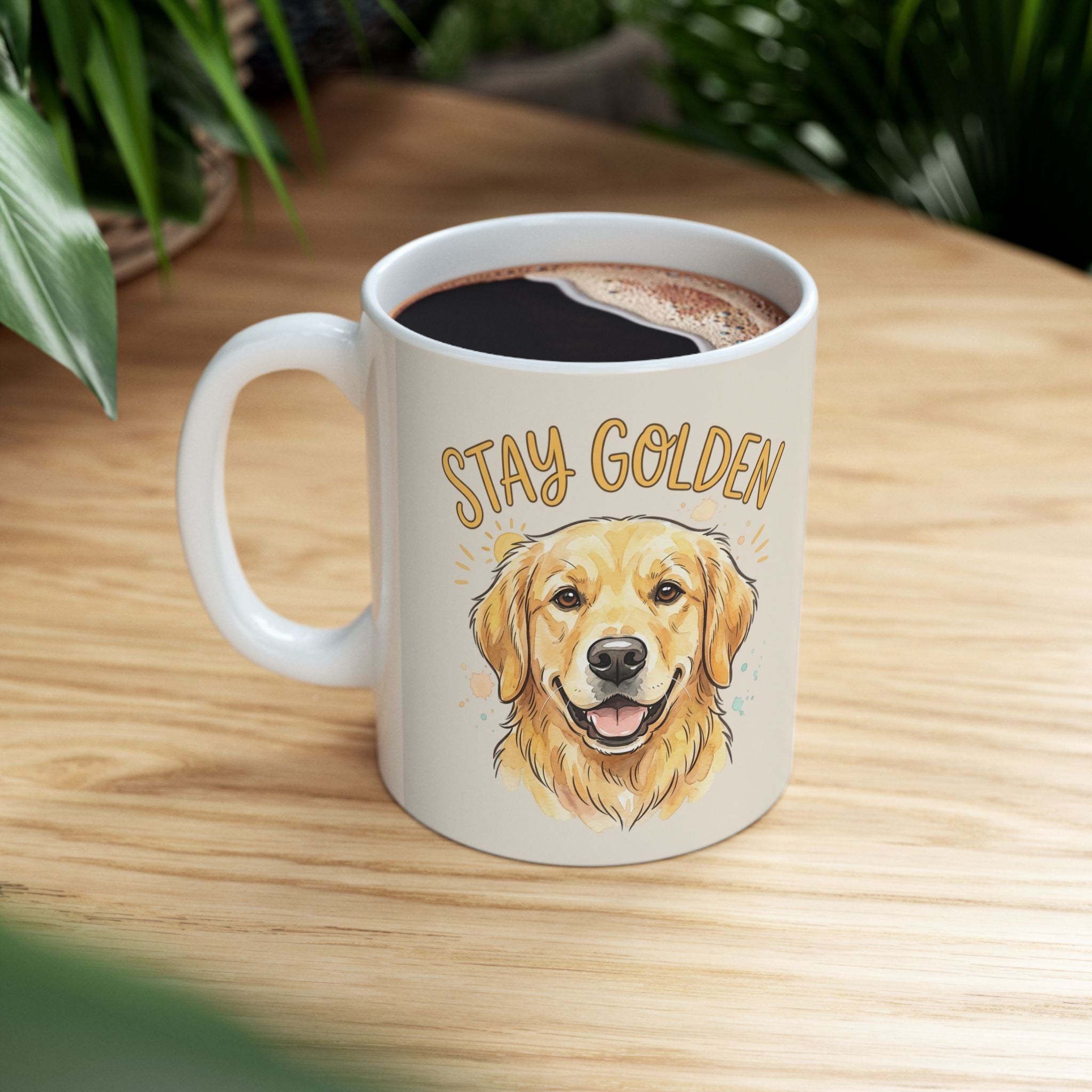 “Stay Golden” Ceramic Coffee Cup (11oz & 15oz)