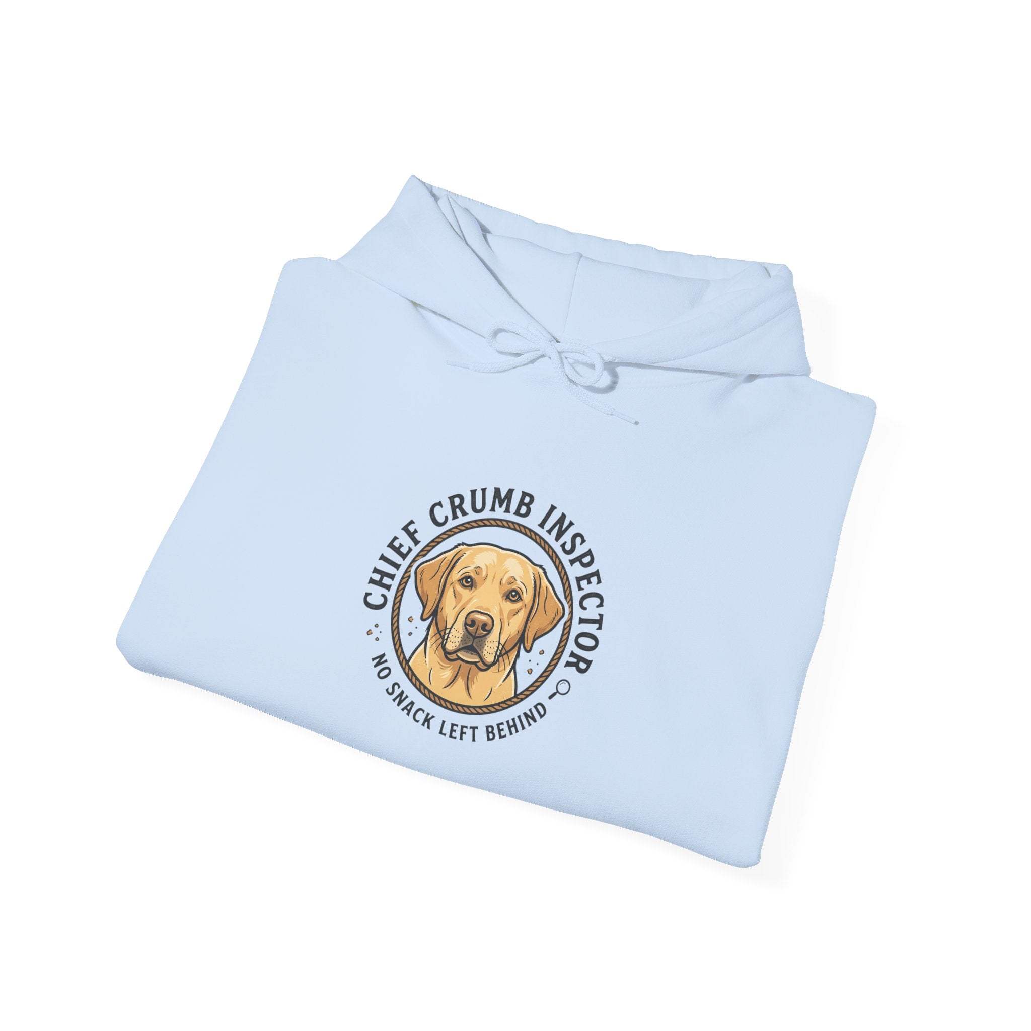 Labrador Retriever Hoodie — “Chief Crumb Inspector” Cute Labrador Kitchen Portrait Pullover