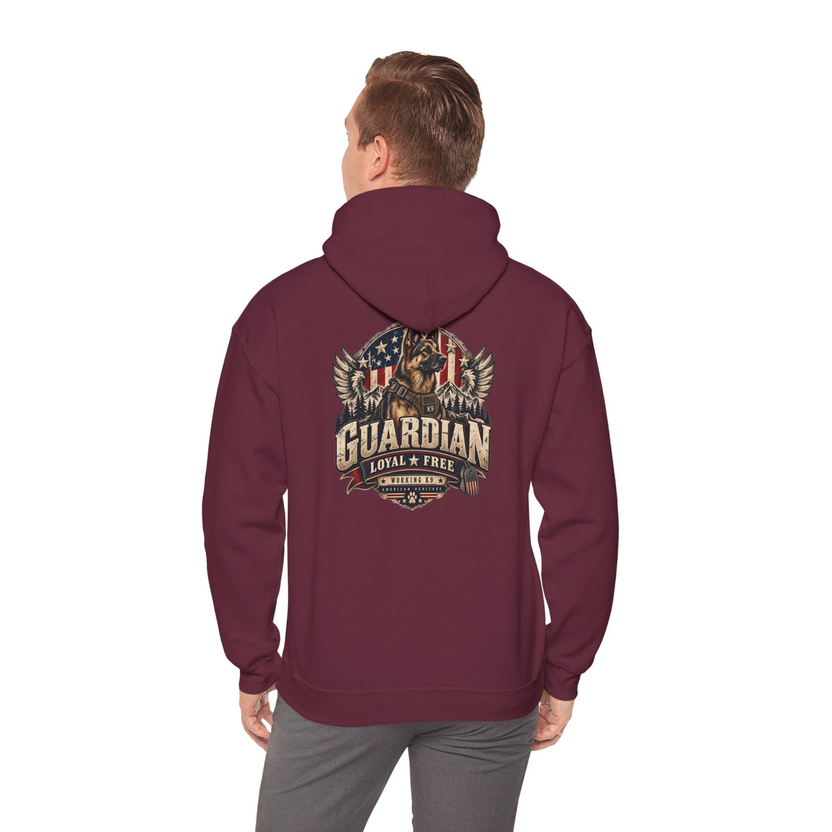 Guardian Loyal & Free Hoodie - Patriotic American Flag Eagle Design