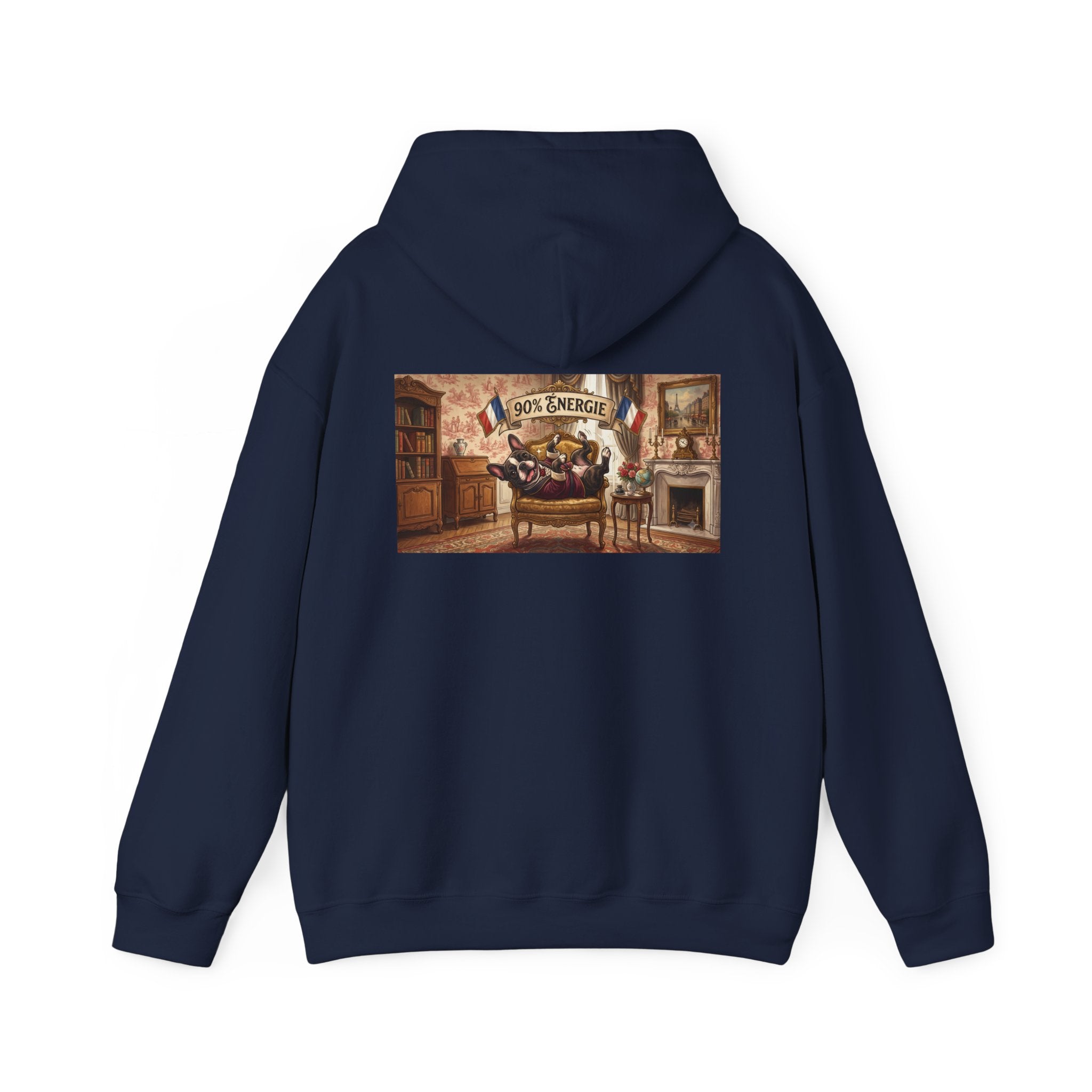 Frenchie Hoodie 90% Energy — Graphic Pullover