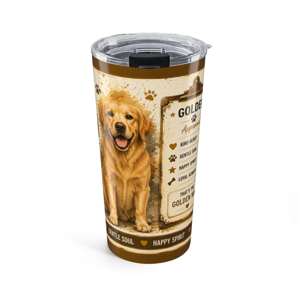 20oz Golden Retriever Tumbler – "Stay Golden" Dog Lover Travel Cup