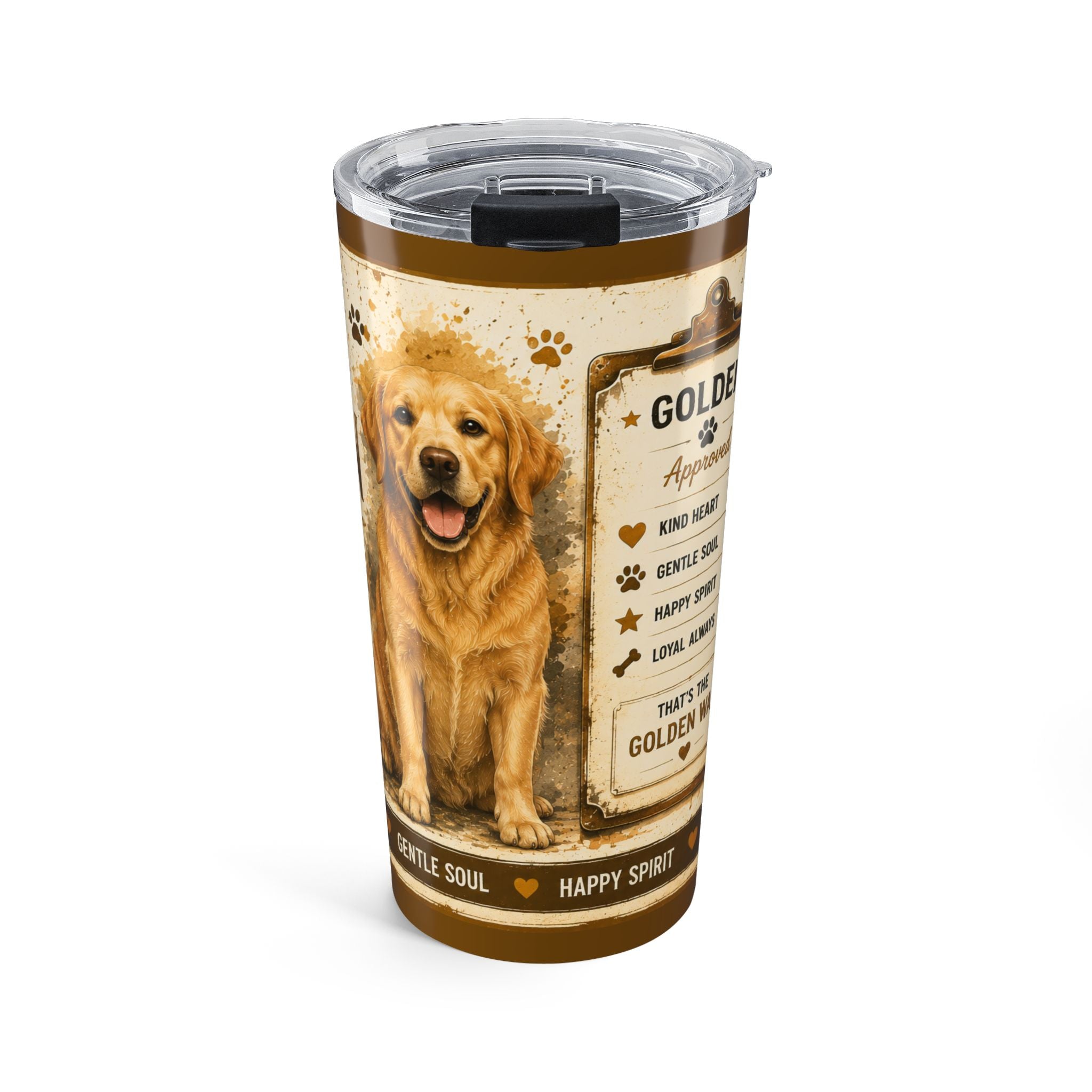 20oz Golden Retriever Tumbler – "Stay Golden" Dog Lover Travel Cup