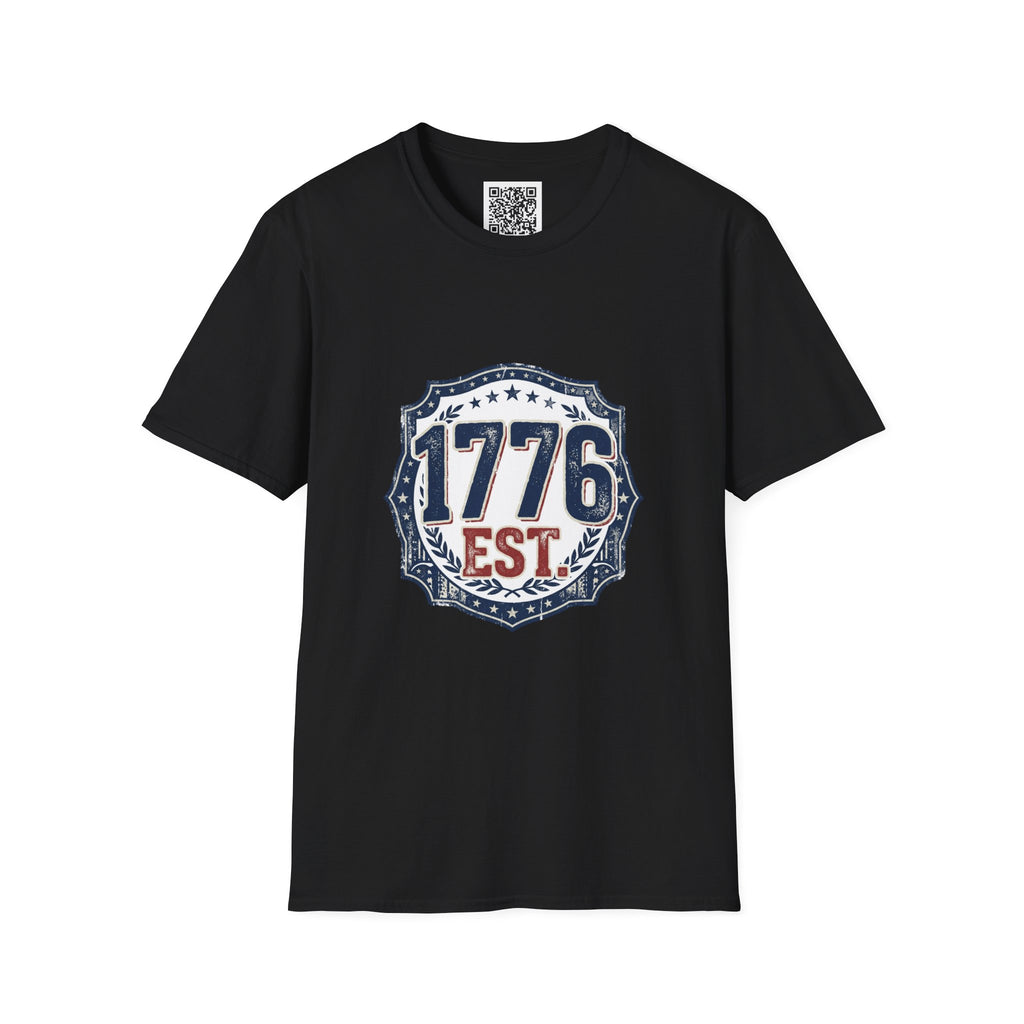 1776 Vintage Shield T-Shirt — Patriotic Independence Day Tee