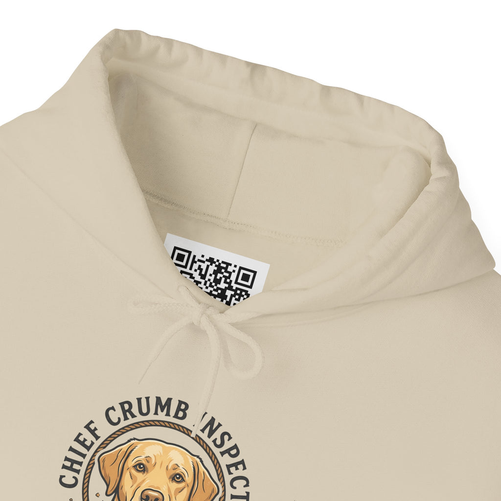 Labrador Retriever Hoodie — “Chief Crumb Inspector” Cute Labrador Kitchen Portrait Pullover
