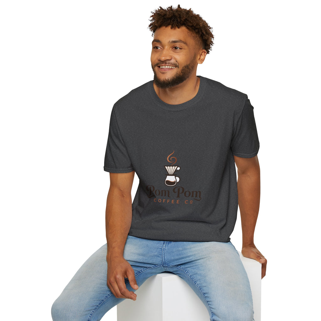 Pomeranian Pom Pom Coffee Pomeranian T-Shirt — “Fueled by Coffee and Pom Pom Energy”