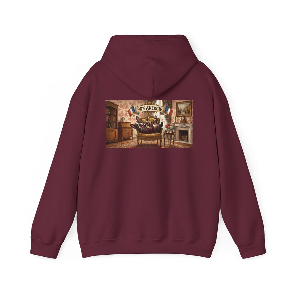 Frenchie Hoodie 90% Energy — Graphic Pullover