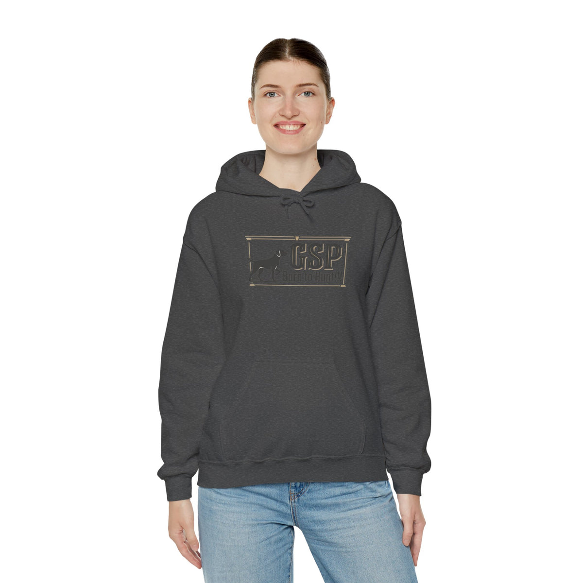 GSP 'Born to Hunt' Hoodie — German Shorthaired Pointer Blueprint Design