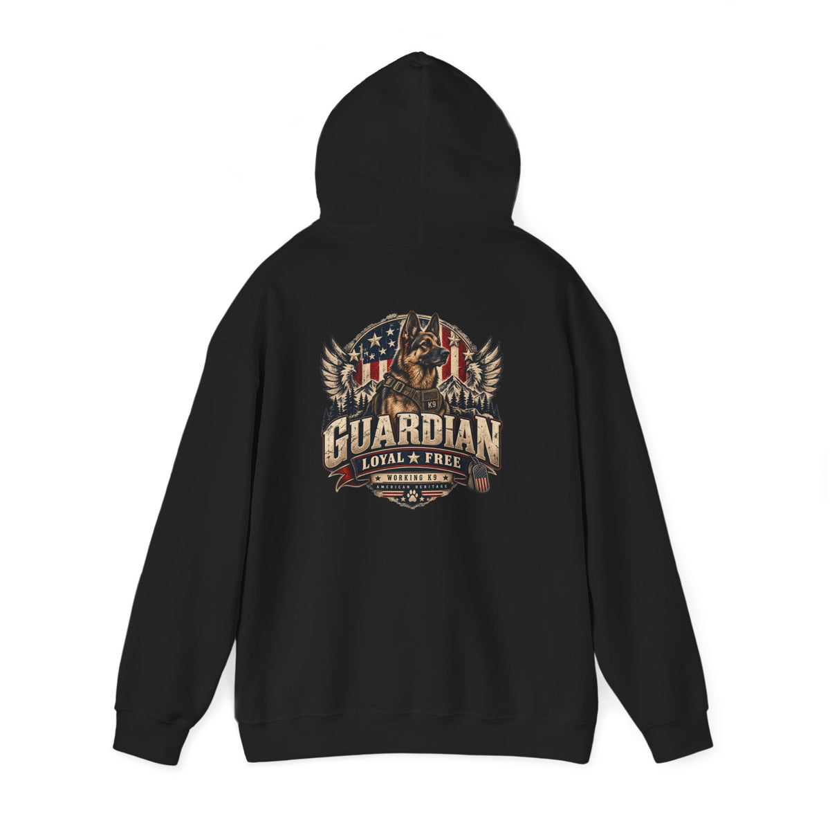 Guardian Loyal & Free Hoodie - Patriotic American Flag Eagle Design