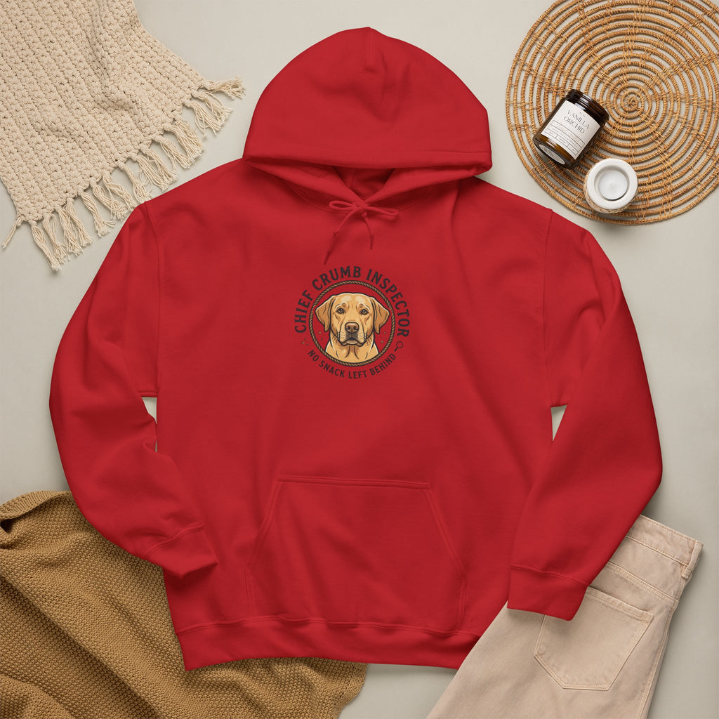 Labrador Retriever Hoodie — “Chief Crumb Inspector” Cute Labrador Kitchen Portrait Pullover