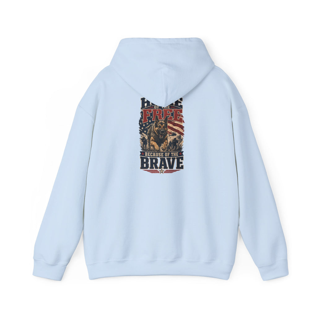 1776 Patriotic Hoodie — "Free Because of the Brave" Military Veteran Sweatshirt