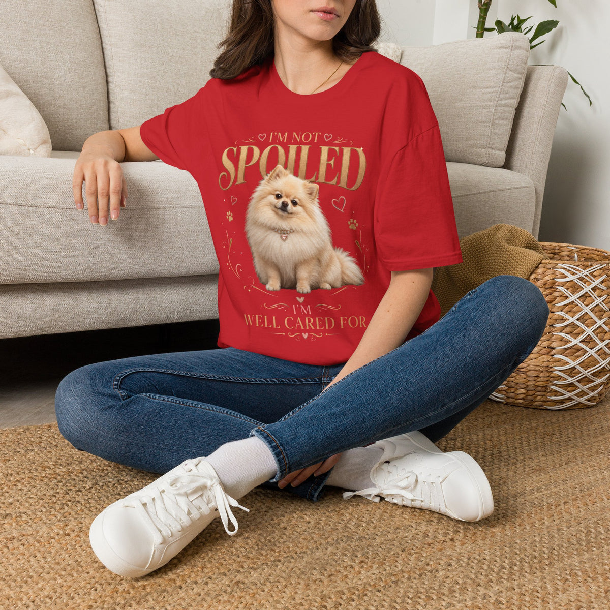 Pomeranian T-Shirt — "I'm Not Spoiled, I'm Well Cared For"