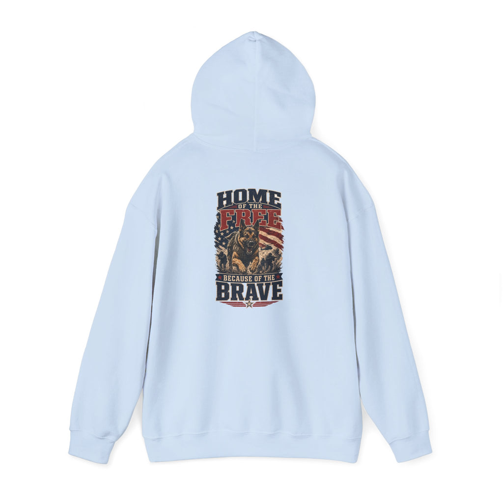 1776 Patriotic Hoodie — "Free Because of the Brave" Military Veteran Sweatshirt