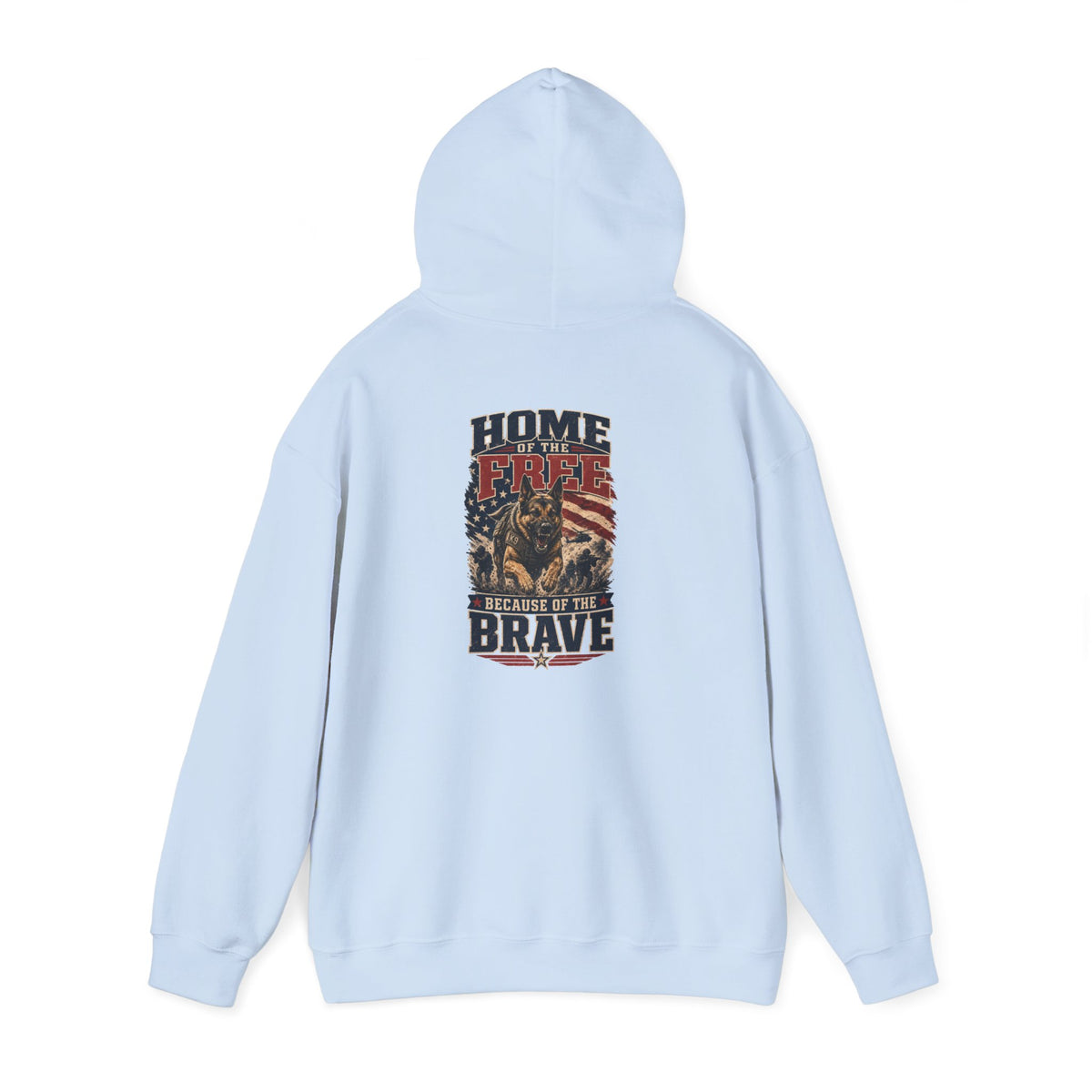 1776 Patriotic Hoodie — "Free Because of the Brave" Military Veteran Sweatshirt