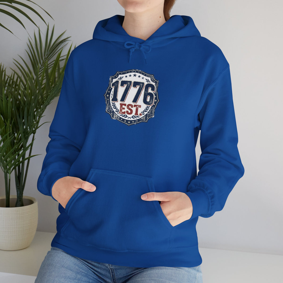 1776 Patriotic Hoodie — "Free Because of the Brave" Military Veteran Sweatshirt