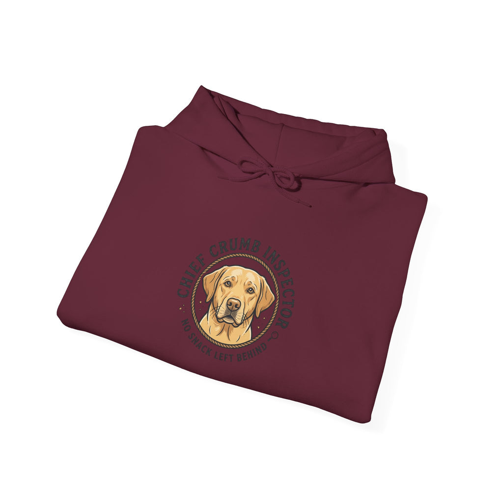 Labrador Retriever Hoodie — “Chief Crumb Inspector” Cute Labrador Kitchen Portrait Pullover
