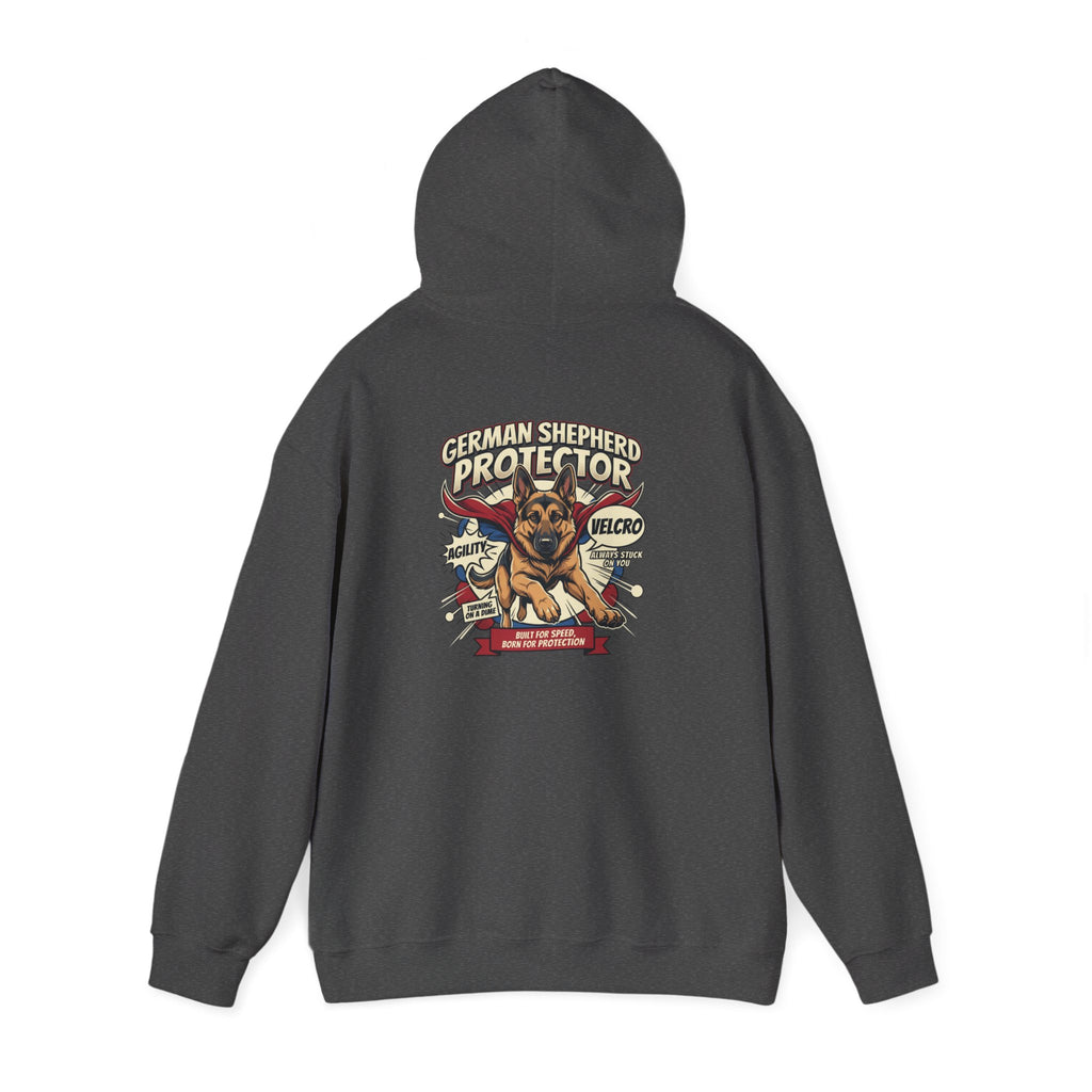 German Shepherd Protector Hoodie — "Not All Heroes Wear Capes" Dog Lover Pullover