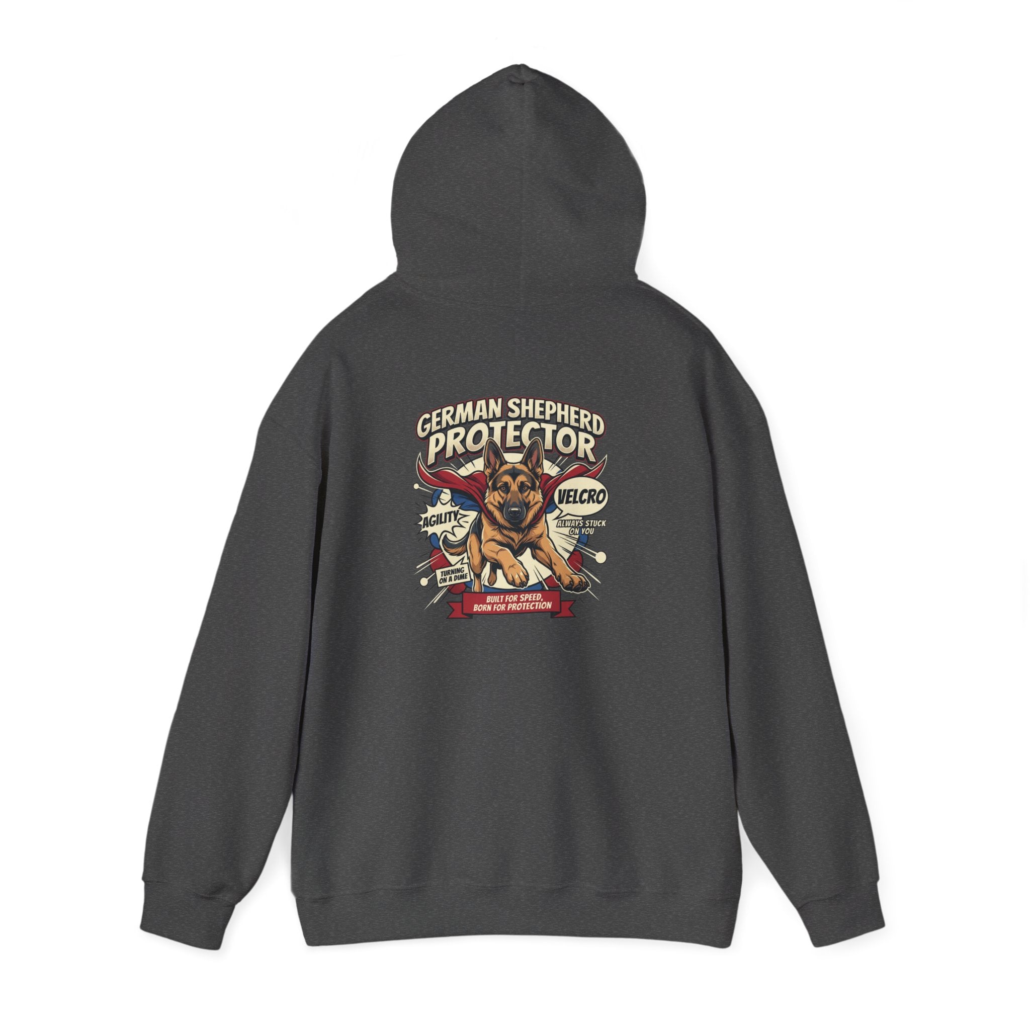German Shepherd Protector Hoodie — "Not All Heroes Wear Capes" Dog Lover Pullover