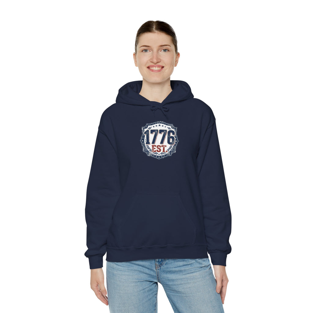 1776 Patriotic Hoodie — "Free Because of the Brave" Military Veteran Sweatshirt