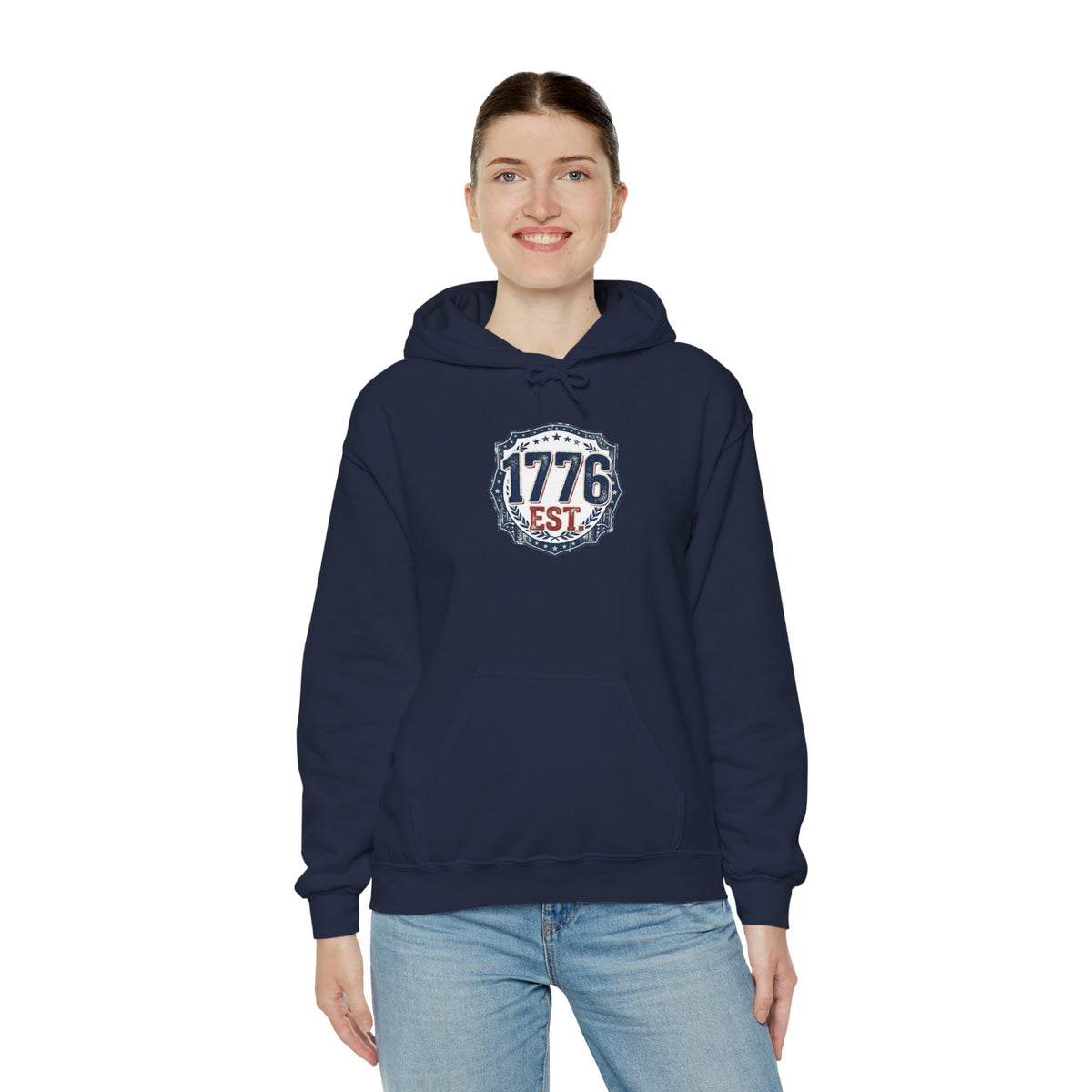 1776 Patriotic Hoodie — "Free Because of the Brave" Military Veteran Sweatshirt