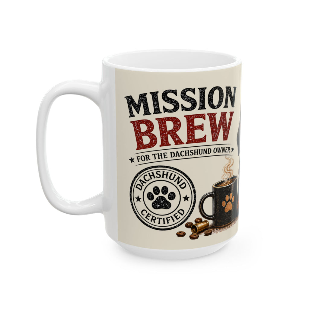 Dachshund Biker – 'Mission Brew' Coffee Cup