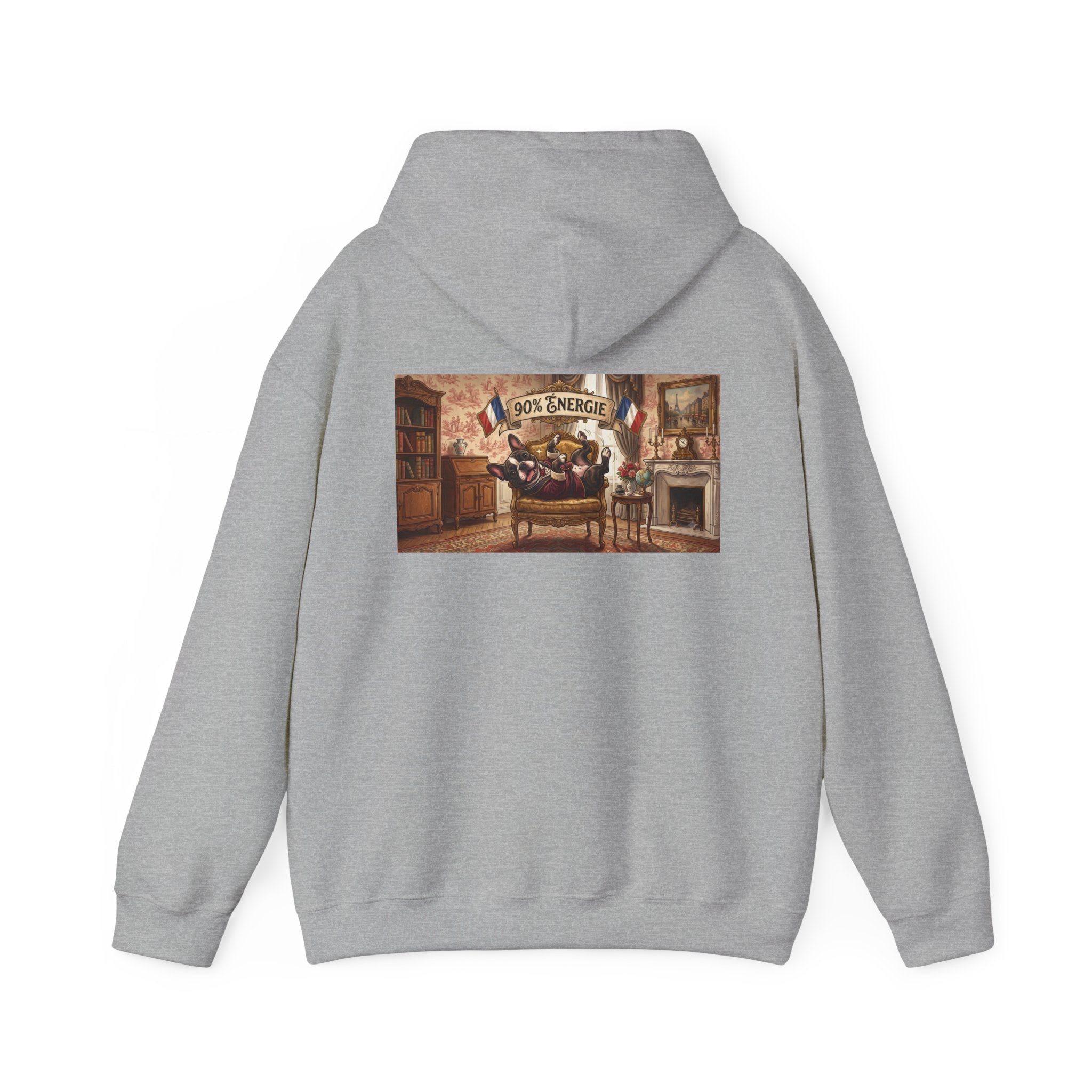 Frenchie Hoodie 90% Energy — Graphic Pullover
