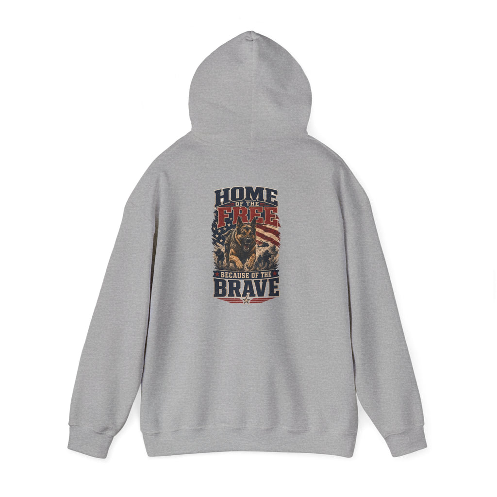 1776 Patriotic Hoodie — "Free Because of the Brave" Military Veteran Sweatshirt