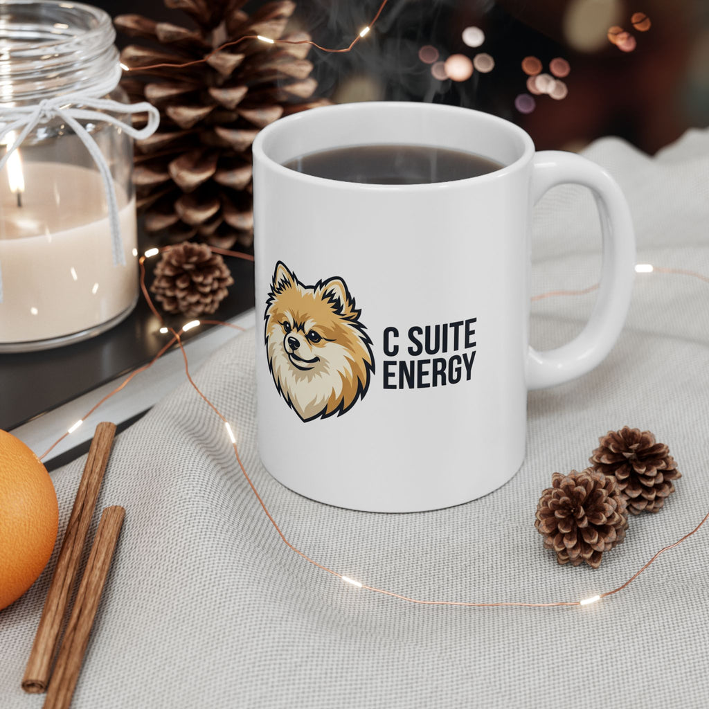 Pomeranian Energy Ceramic Mug – Cute Pomeranian Dog Coffee Cup (11oz, 15oz)
