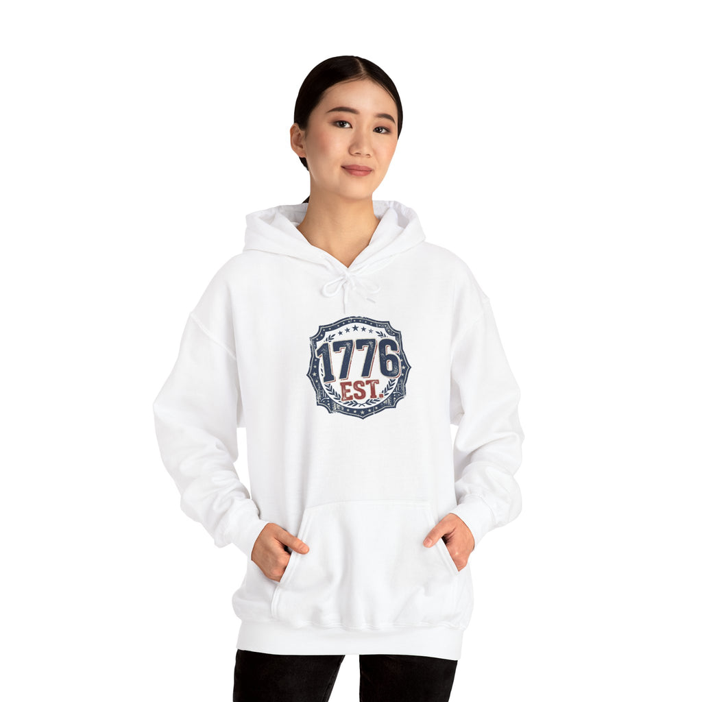 1776 Patriotic Hoodie — "Free Because of the Brave" Military Veteran Sweatshirt