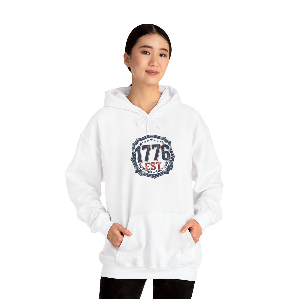 1776 Patriotic Hoodie — "Free Because of the Brave" Military Veteran Sweatshirt