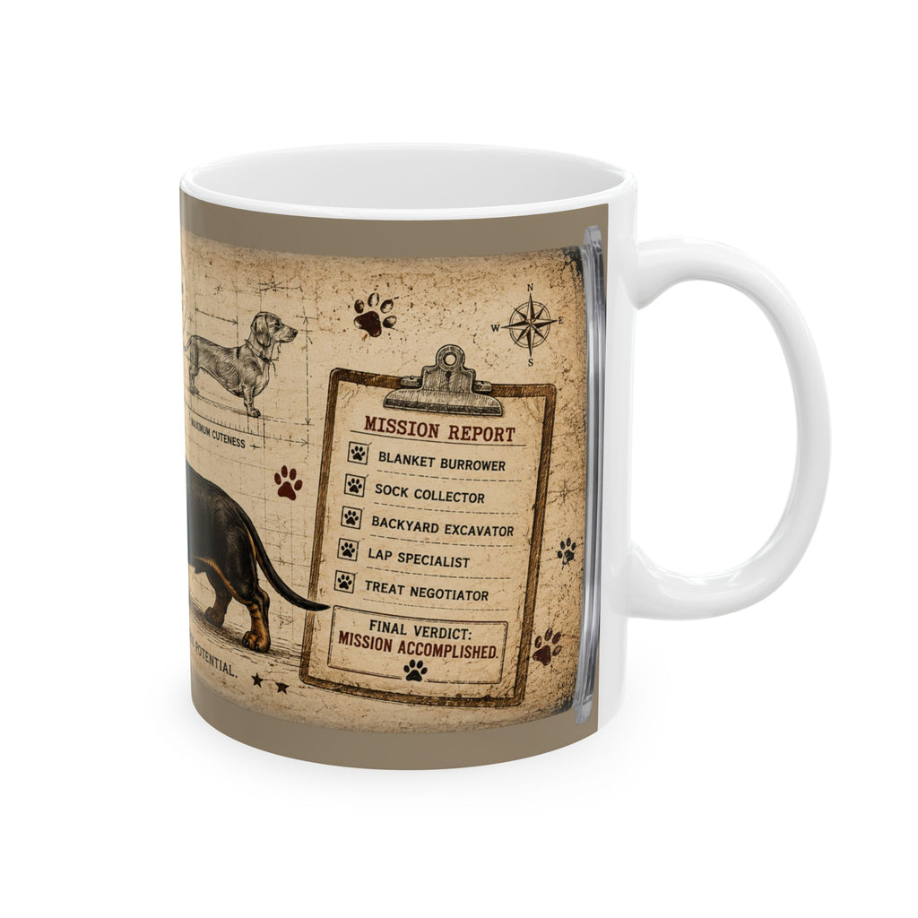Dachshund Vintage Mug – “Long Dog, Big Dreams” 11oz/15oz