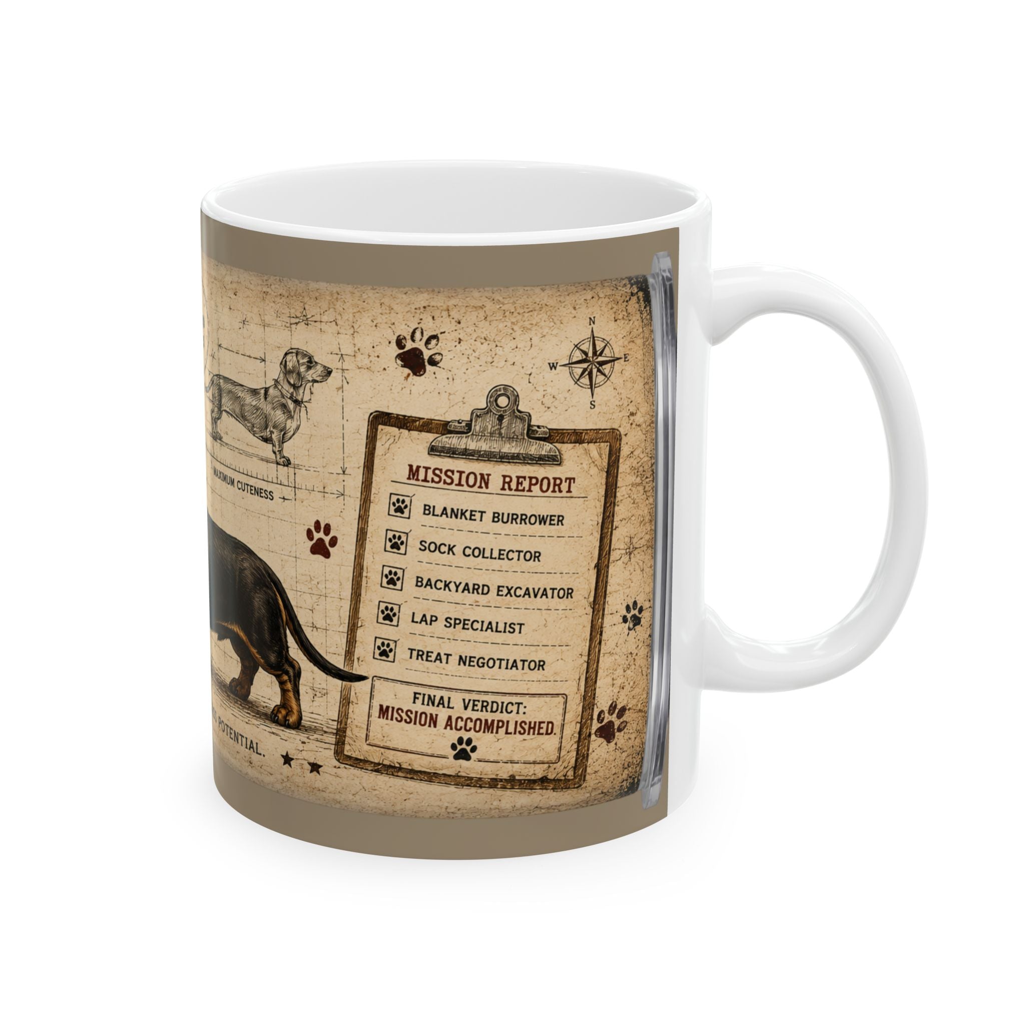 Dachshund Vintage Mug – “Long Dog, Big Dreams” 11oz/15oz