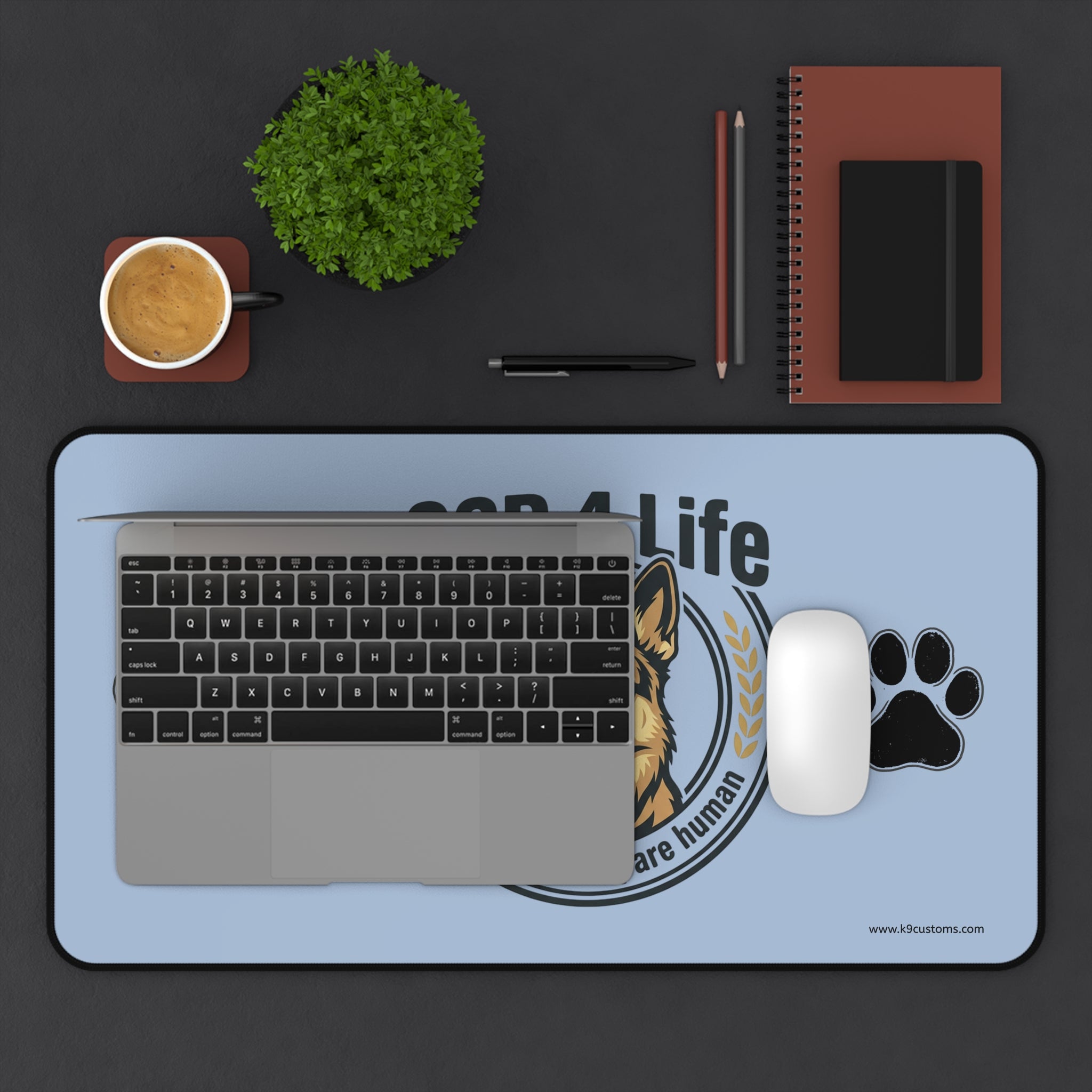 GSD 4 Life Desk Mat – “My Wife is the Spare Human” German Shepherd Mouse Pad